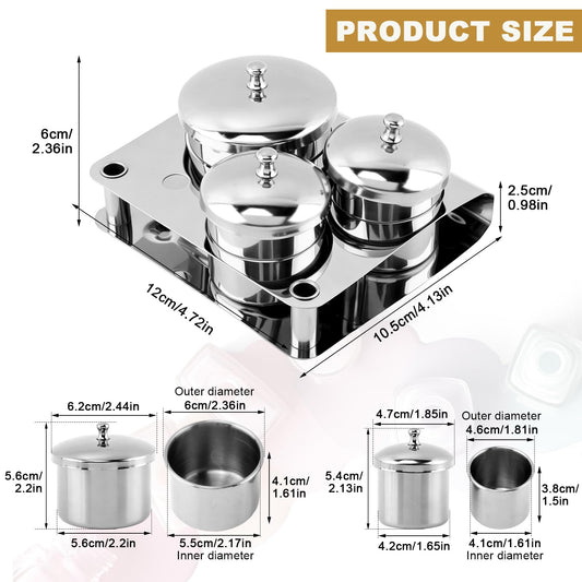 LVOERTUIG top view with lids on cups preserving liquids and powders