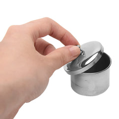 LVOERTUIG cups next to ruler illustrating compact professional sizing