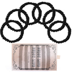 Lwoeo boxed set of six silk scrunchies showing neat presentation and gift-ready quality