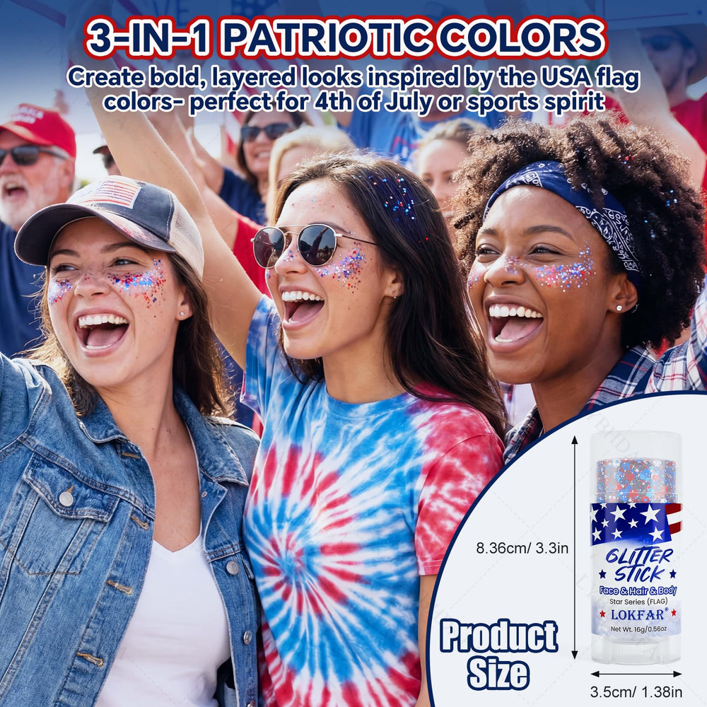 LYBHDAFA applied under eye for festive patriotic makeup boost