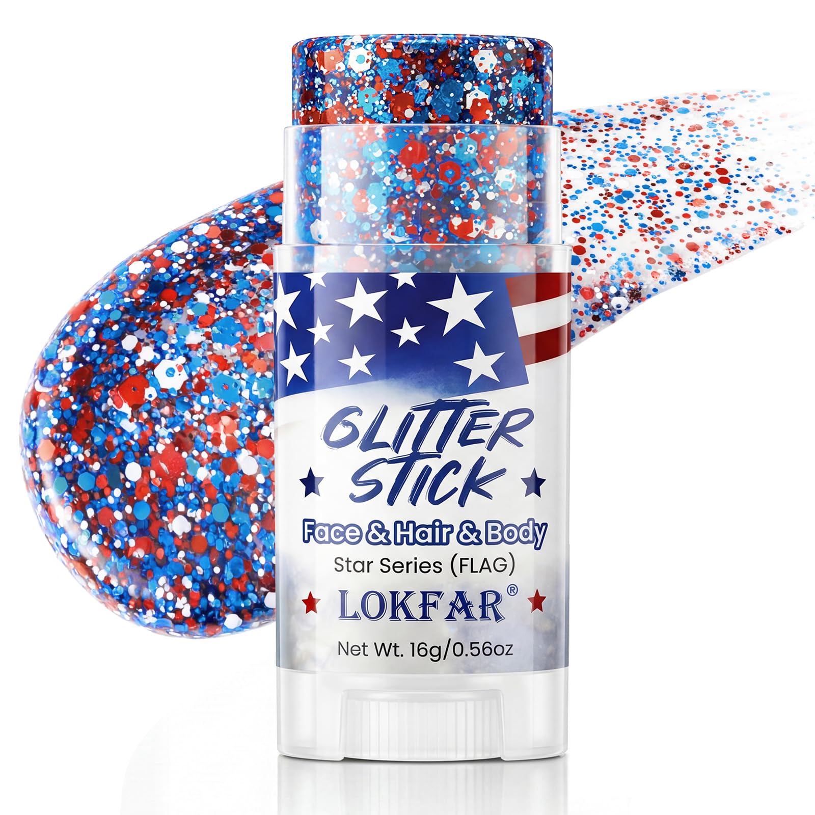 LYBHDAFA front packaging showing patriotic glitter stick benefits