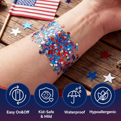 LYBHDAFA used on hair roots for instant red white blue highlights