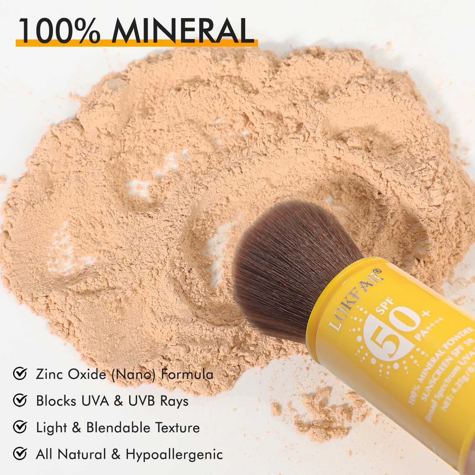 LYBHDAFA applied to exposed scalp near hairline to discreetly shield skin from sun