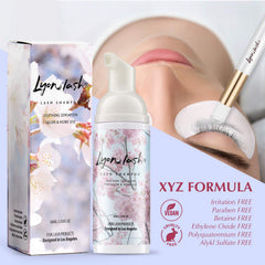 Lyon Lash foam texture close-up demonstrating gentle lather for delicate lashes