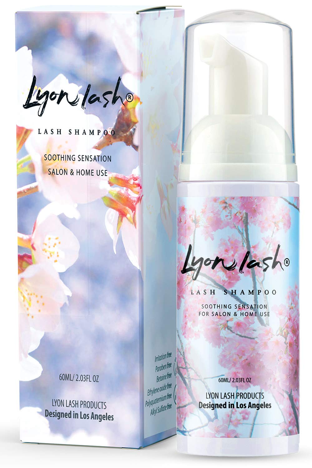 Lyon Lash front packaging 60ml bottle showing travel-friendly size and clean design