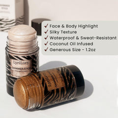 LyriLory creamy stick tip close-up revealing easy-glide texture and blendability