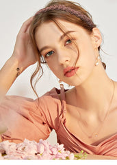 LYroo headband worn in hair demonstrating secure no-slip fit and stylish look
