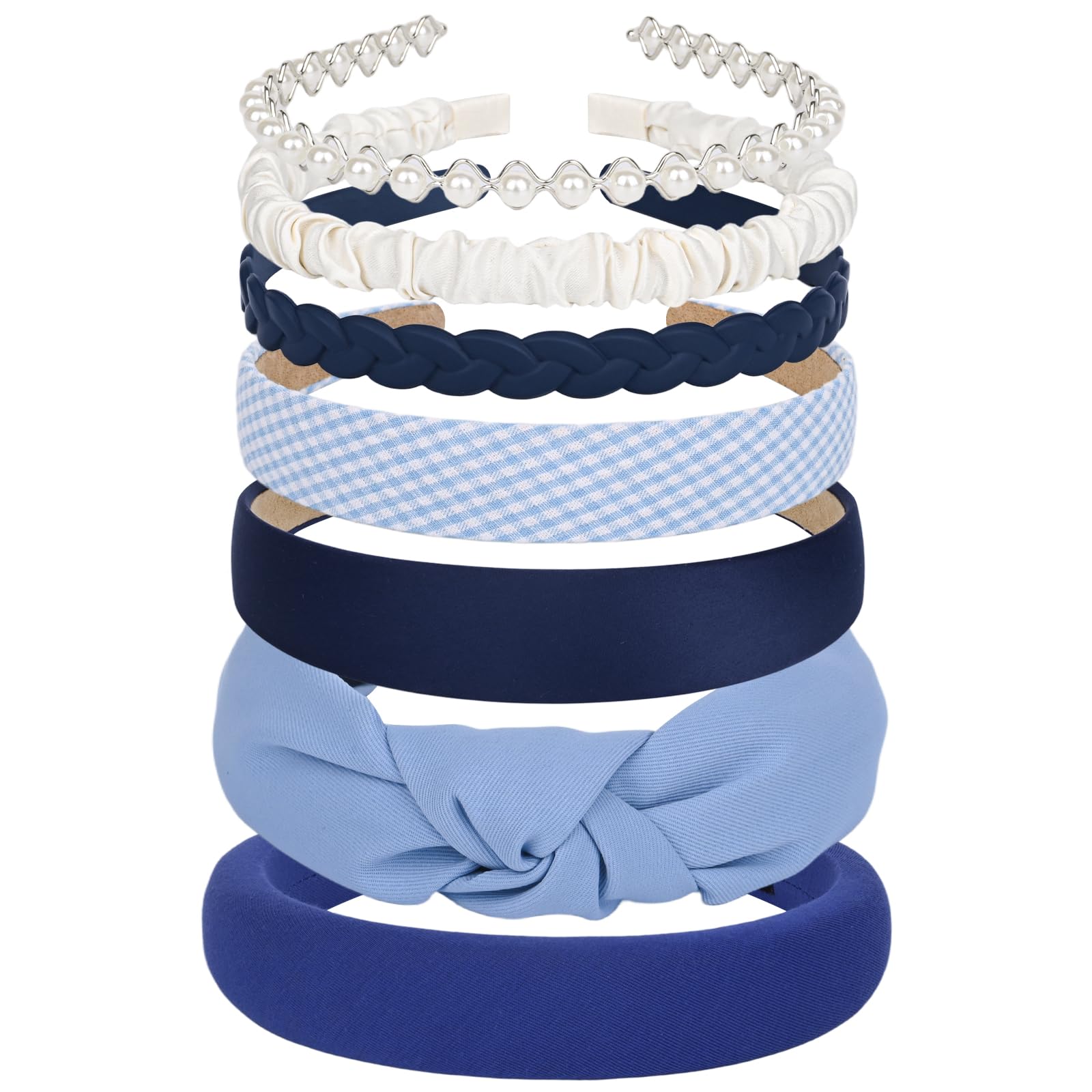 LYroo headbands front packaging showing seven blue styles and variety benefits