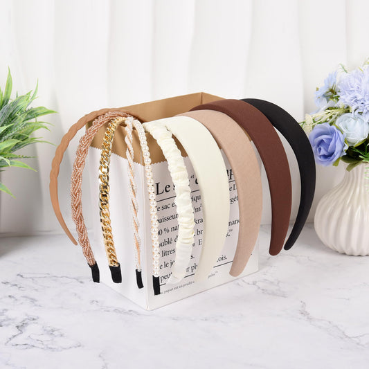 LYroo wide fabric headband close-up showing soft texture for comfortable wear