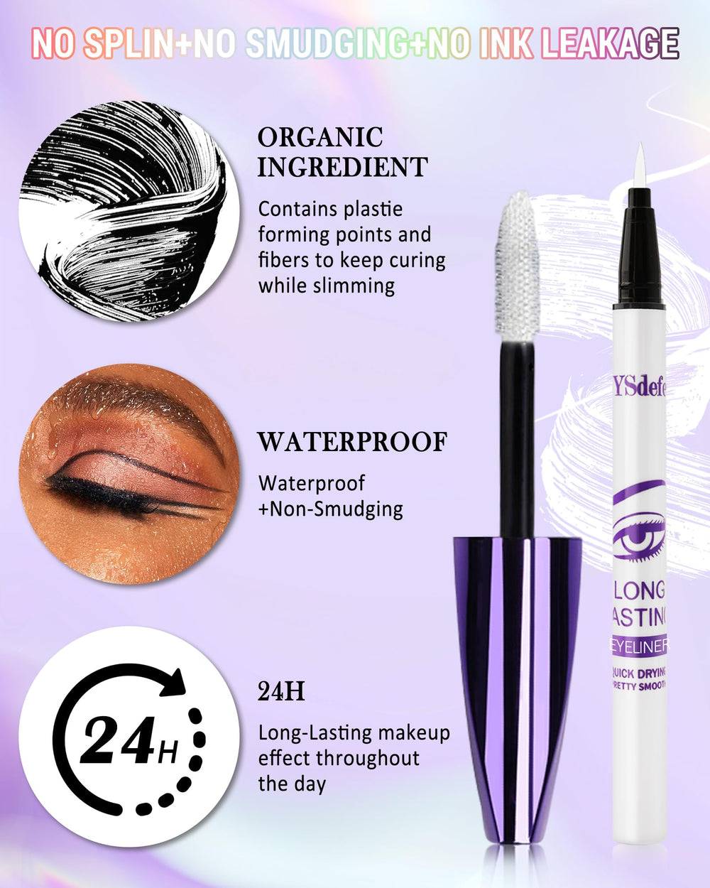 LYSdefeu 5D fiber mascara wand detail, highlights fibers for visible length benefit