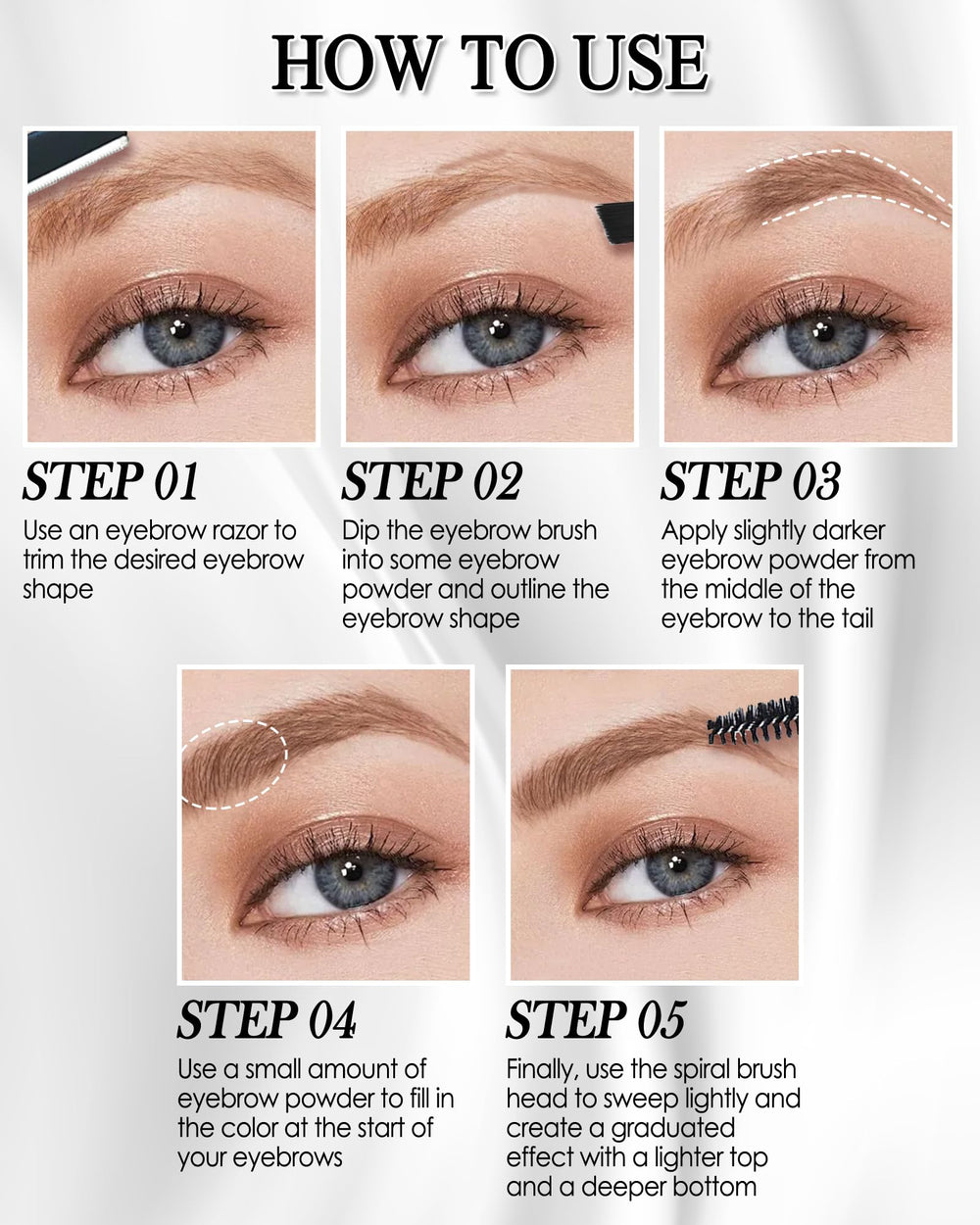 LYSdefeu application in use demonstrating natural brow definition