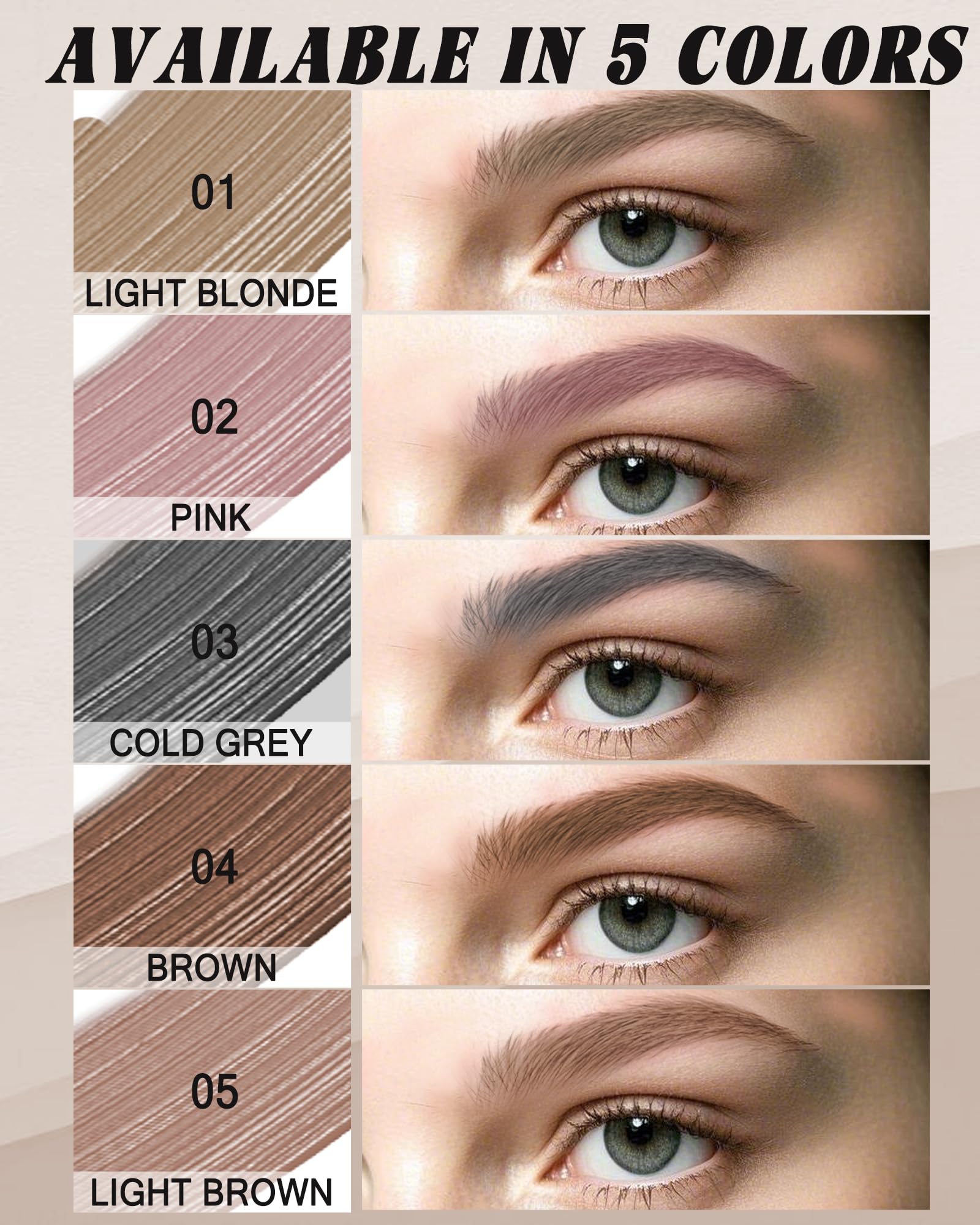 LYSdefeu application on model illustrating defined natural-looking brows