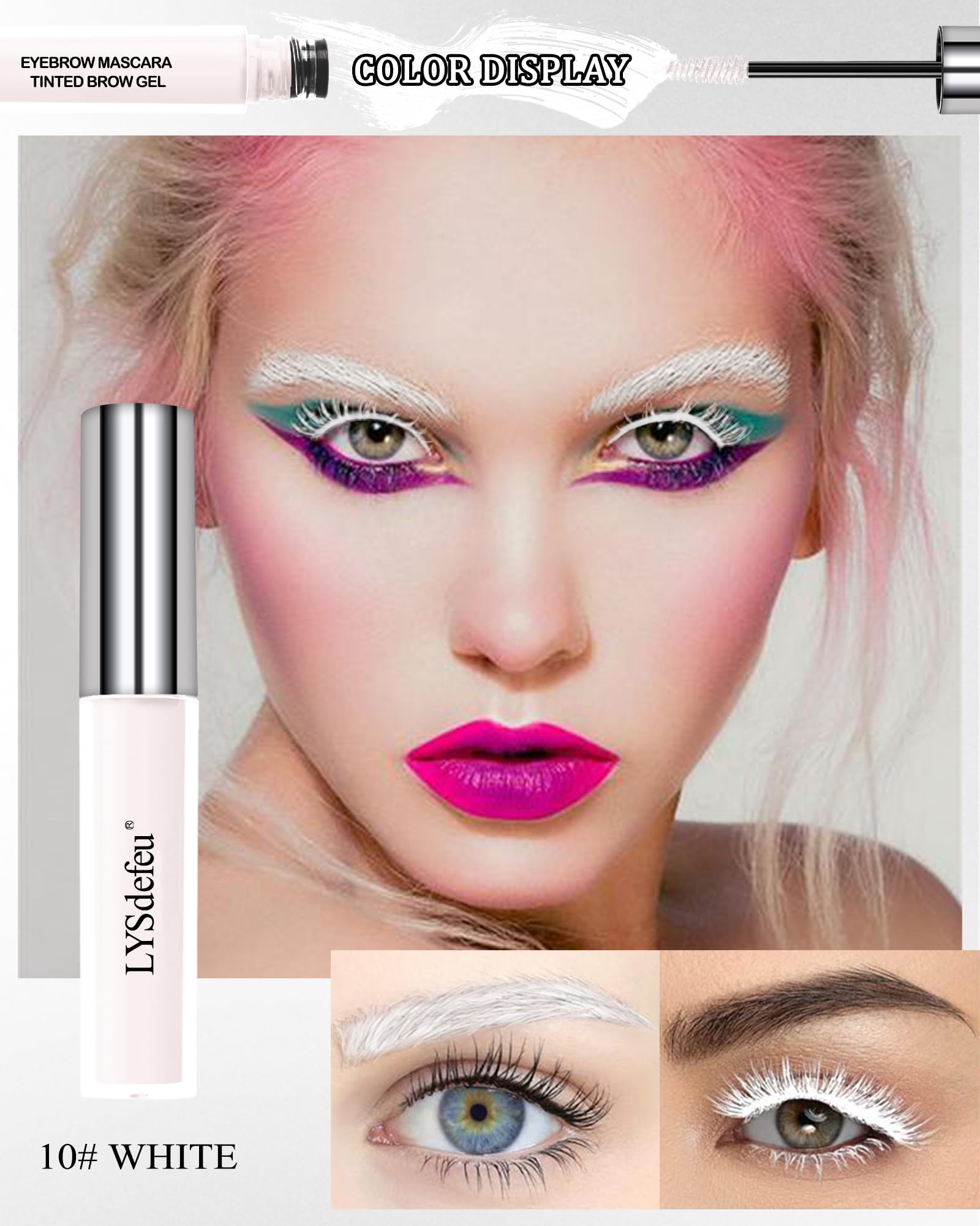 LYSdefeu applicator wand close-up showing precision brush for controlled brow styling