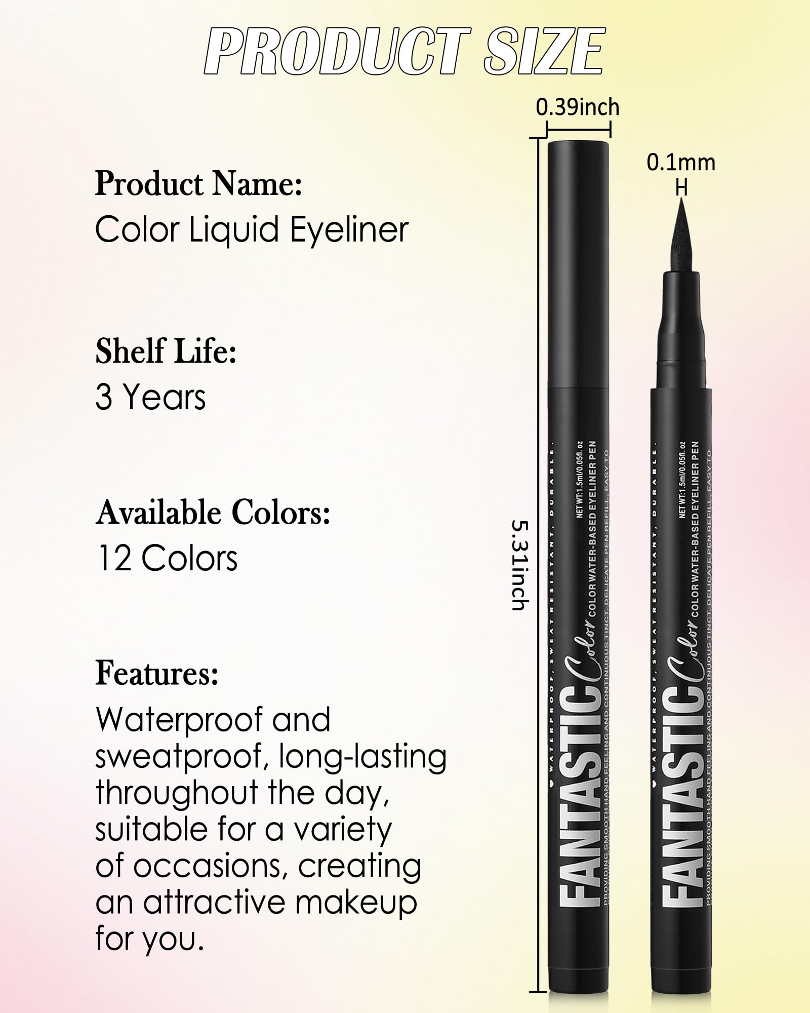 LYSdefeu bronze matte label and cap view showing product details and waterproof benefit