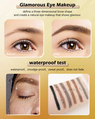 LYSdefeu model applying brow powder for defined natural-looking arches