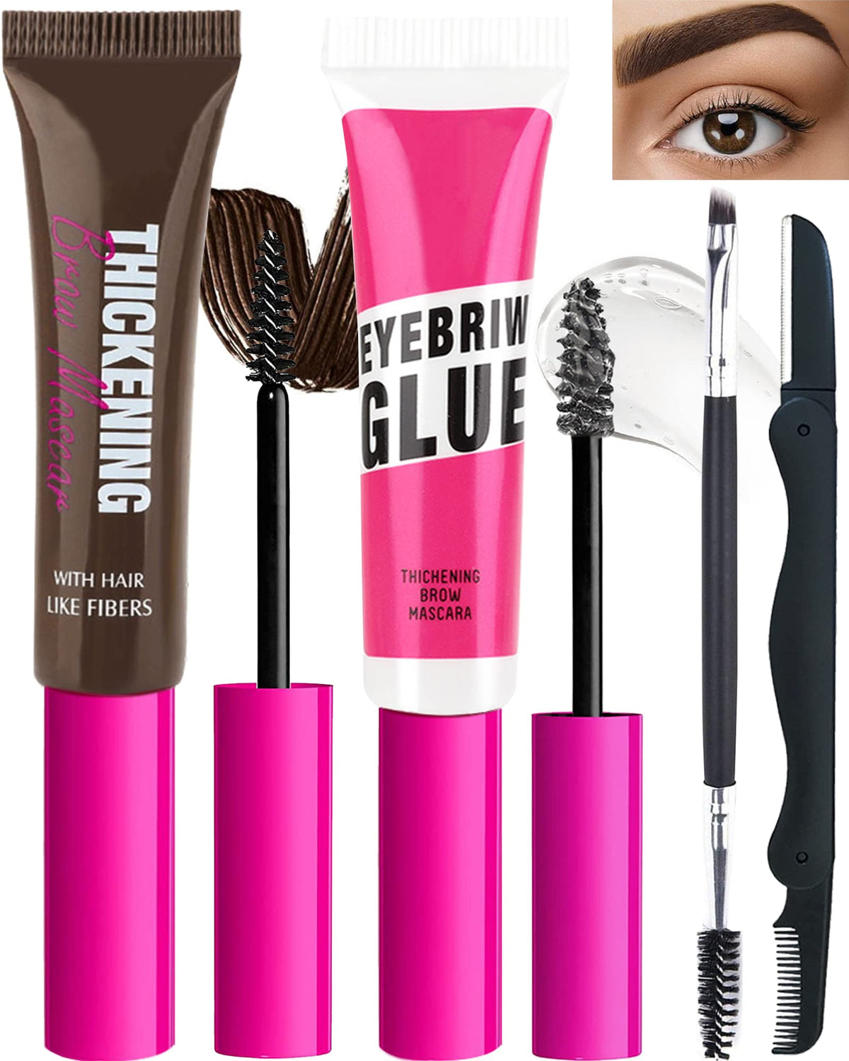 LYSdefeu front packaging showing complete brow kit and included tools