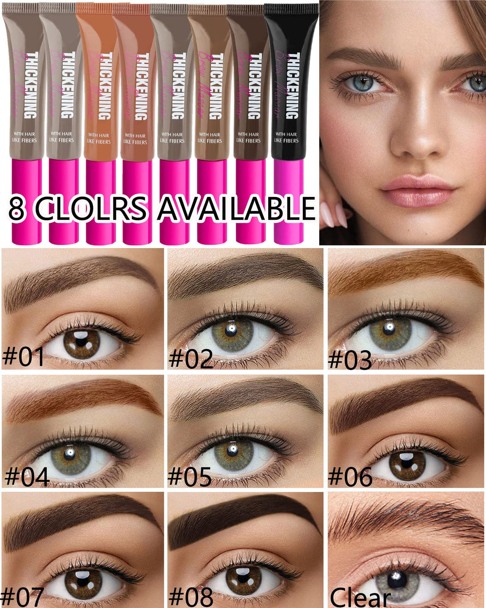 LYSdefeu clear brow glue tube detail showing non-sticky clear finish