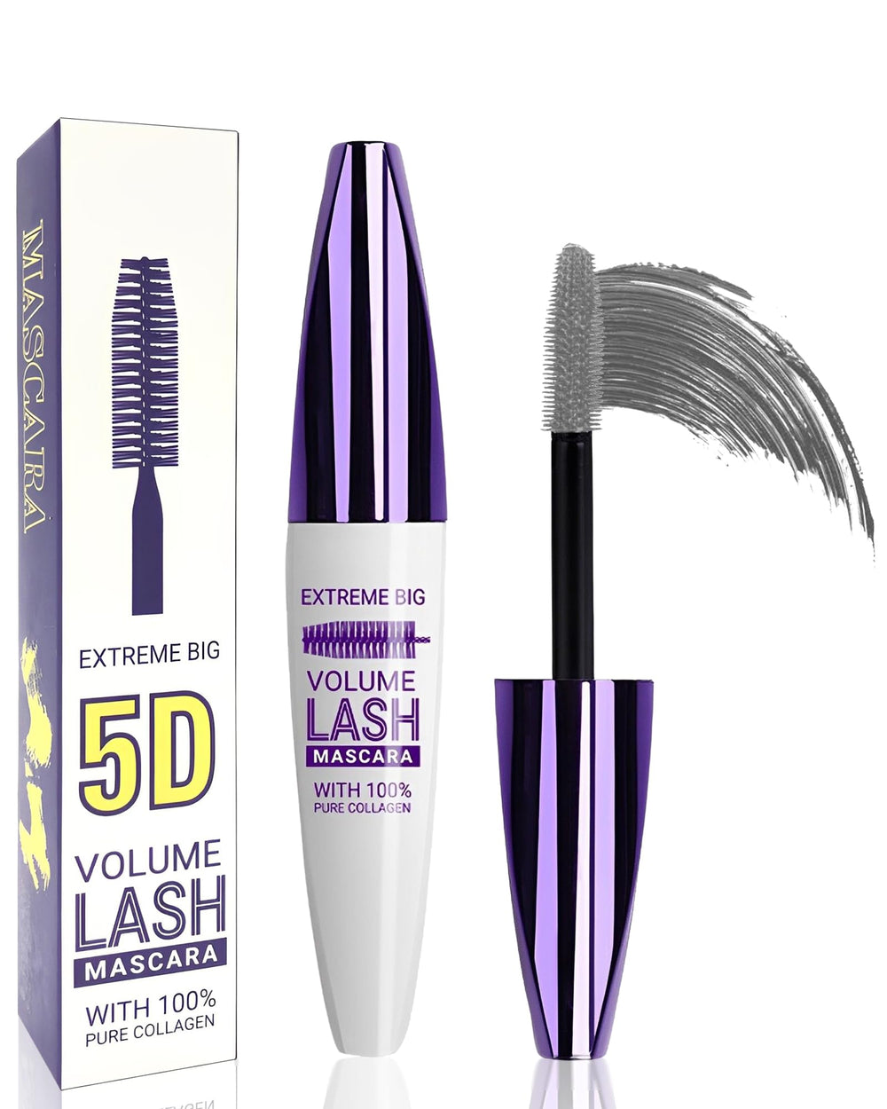 LYSdefeu mascara tube front view showing gray shade and compact design benefit