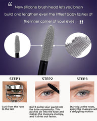 LYSdefeu gray mascara texture swirl highlighting smooth, clump-free formula benefit