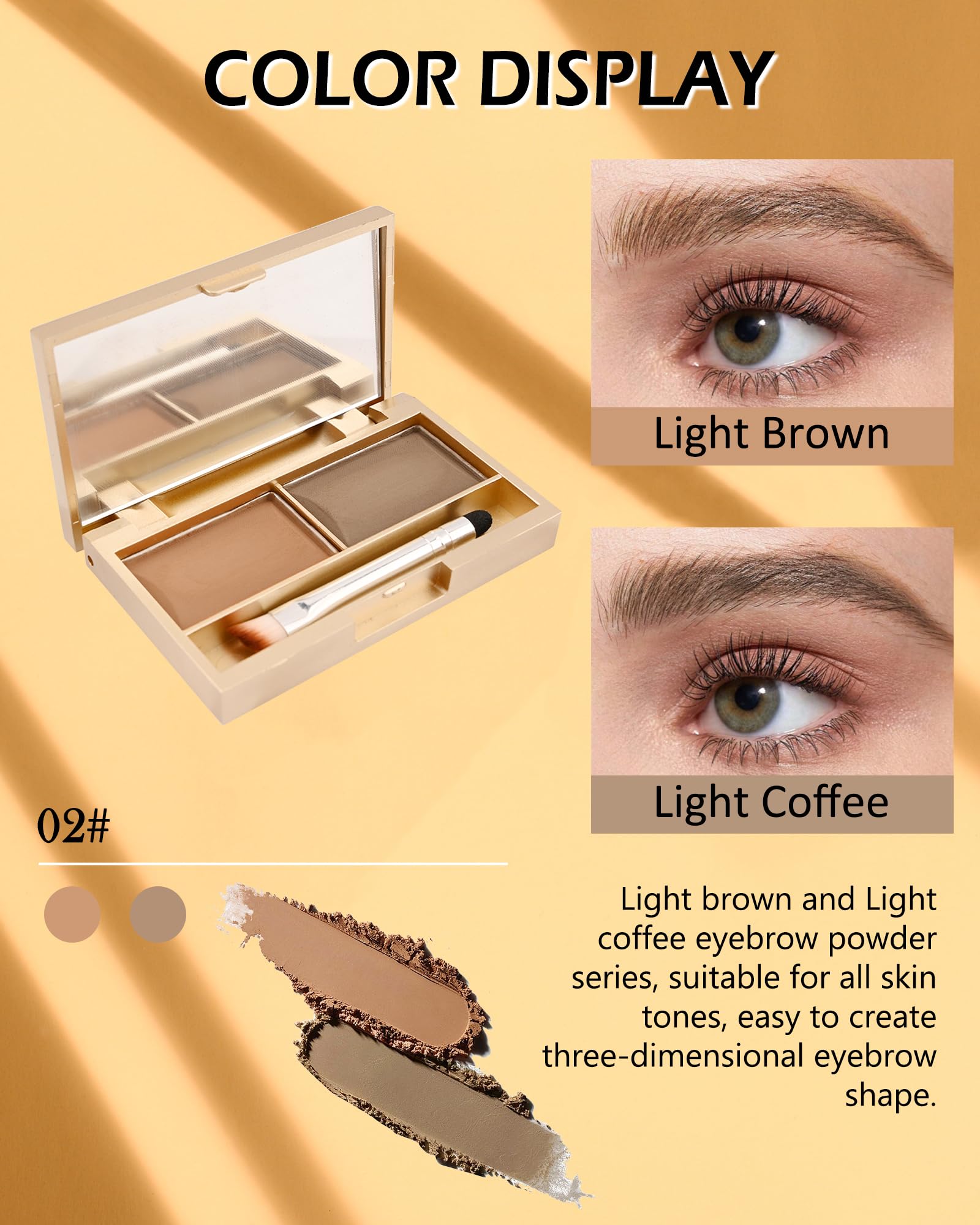LYSdefeu open palette with mirror displaying light brown and coffee blonde shades