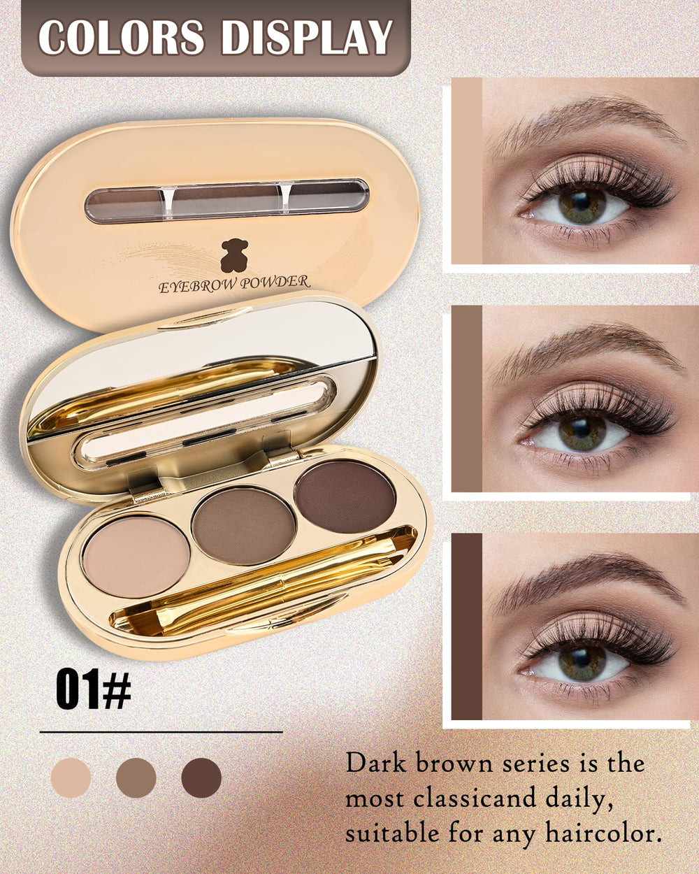 LYSdefeu open palette with three shades and mirror for tailored color matching