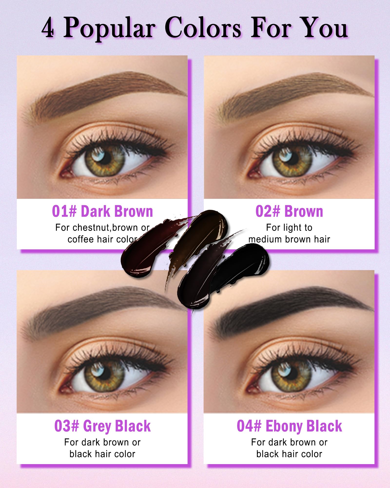 LYSdefeu peel-off process being lifted to reveal tinted brow and quick removal benefit