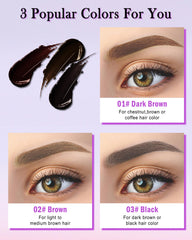 LYSdefeu peeling off dried gel after 20 minutes revealing tinted brows