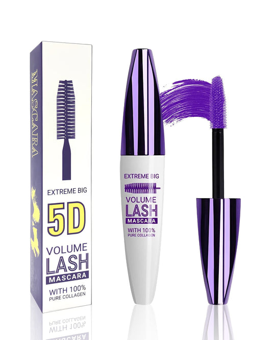 LYSdefeu purple mascara tube front view showing bold color and compact design for travel
