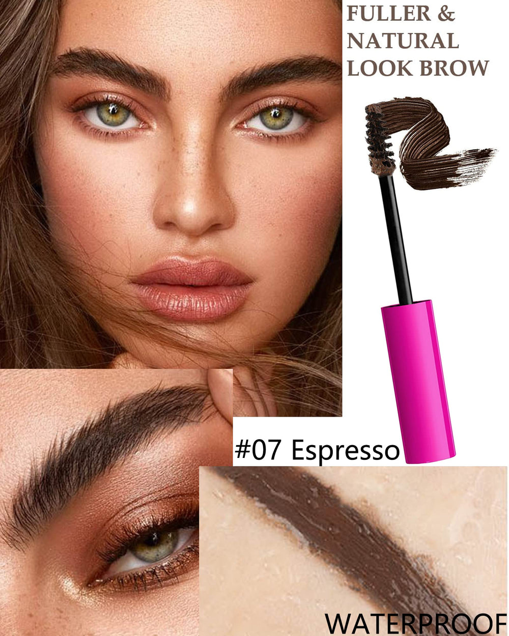 LYSdefeu brush with fibers close-up demonstrating thicker brow effect