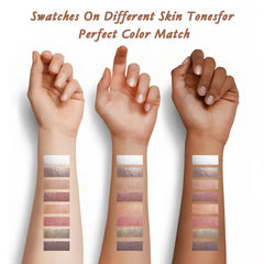 LZMYTTBD swatches on arm showing buildable shimmer payoff and true color