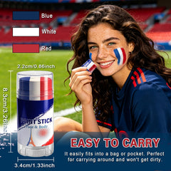 LZXLUKGIR application cheek stripes on fan demonstrating quick team-spirit boost