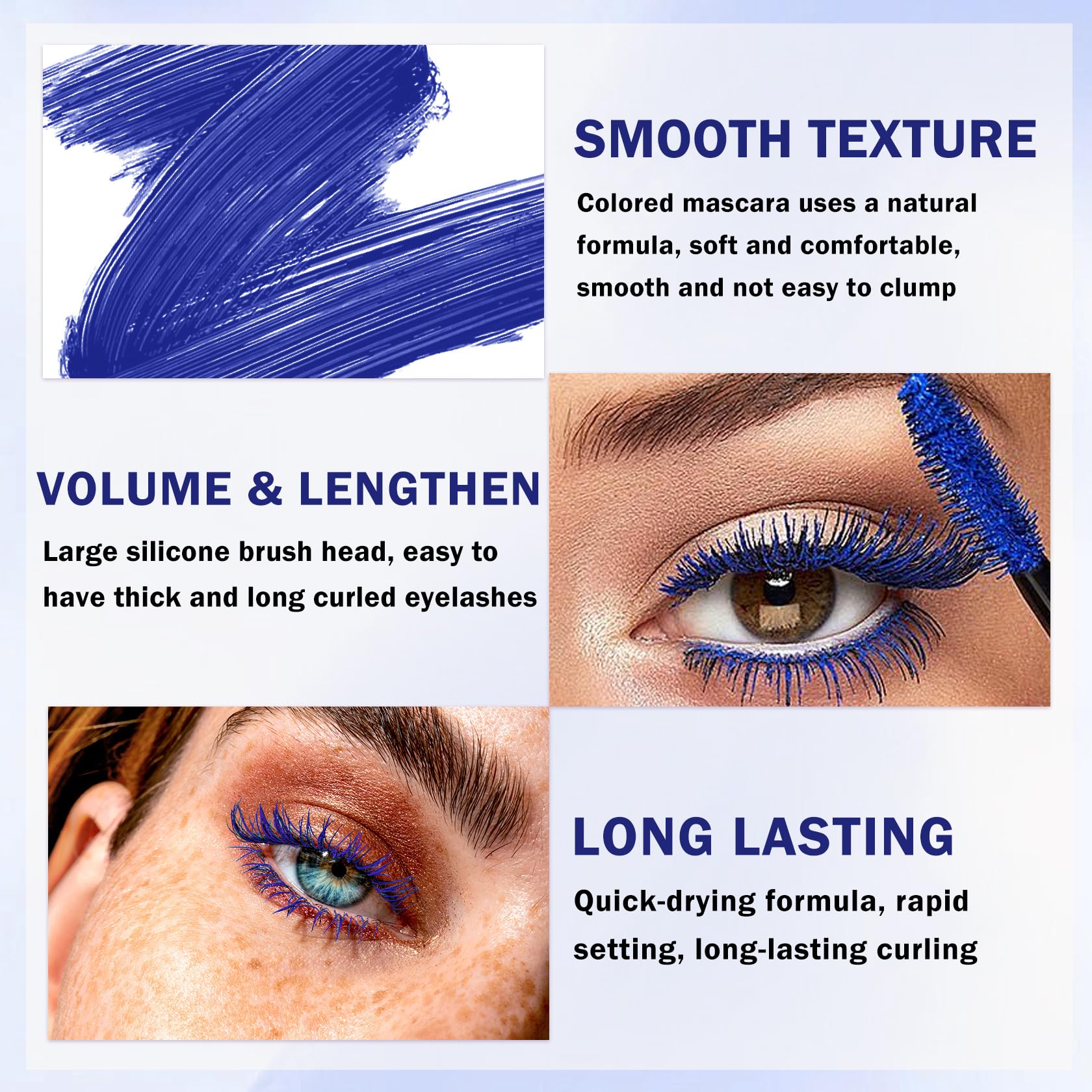LZXLUKGIR mascara texture on lashes demonstrating fiber build benefit added volume