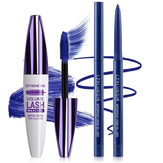 LZXLUKGIR front packaging showing blue mascara and eyeliner set benefit cohesive look