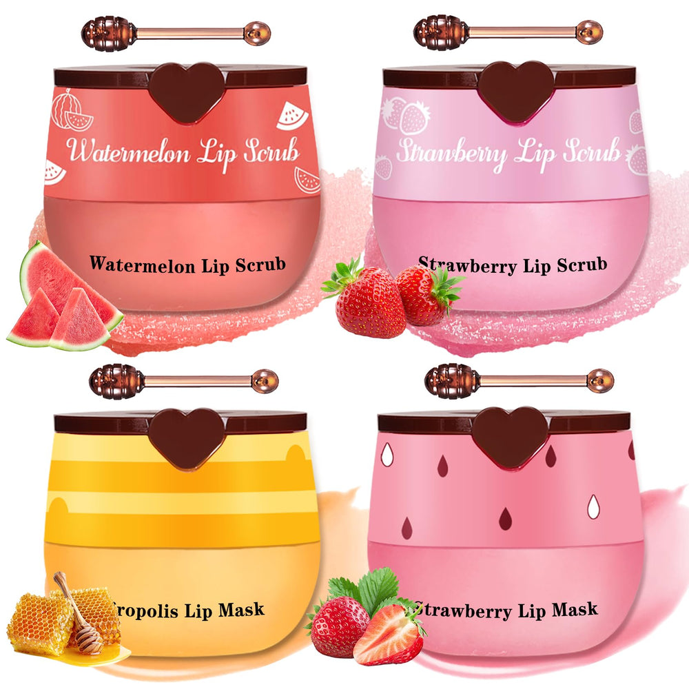 LZXLUKGIR front packaging showing all four lip pots and benefits