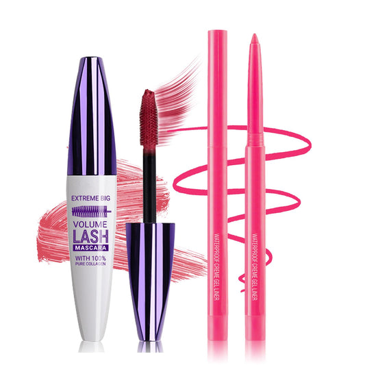 LZXLUKGIR front packaging showing pink mascara and eyeliner for coordinated color