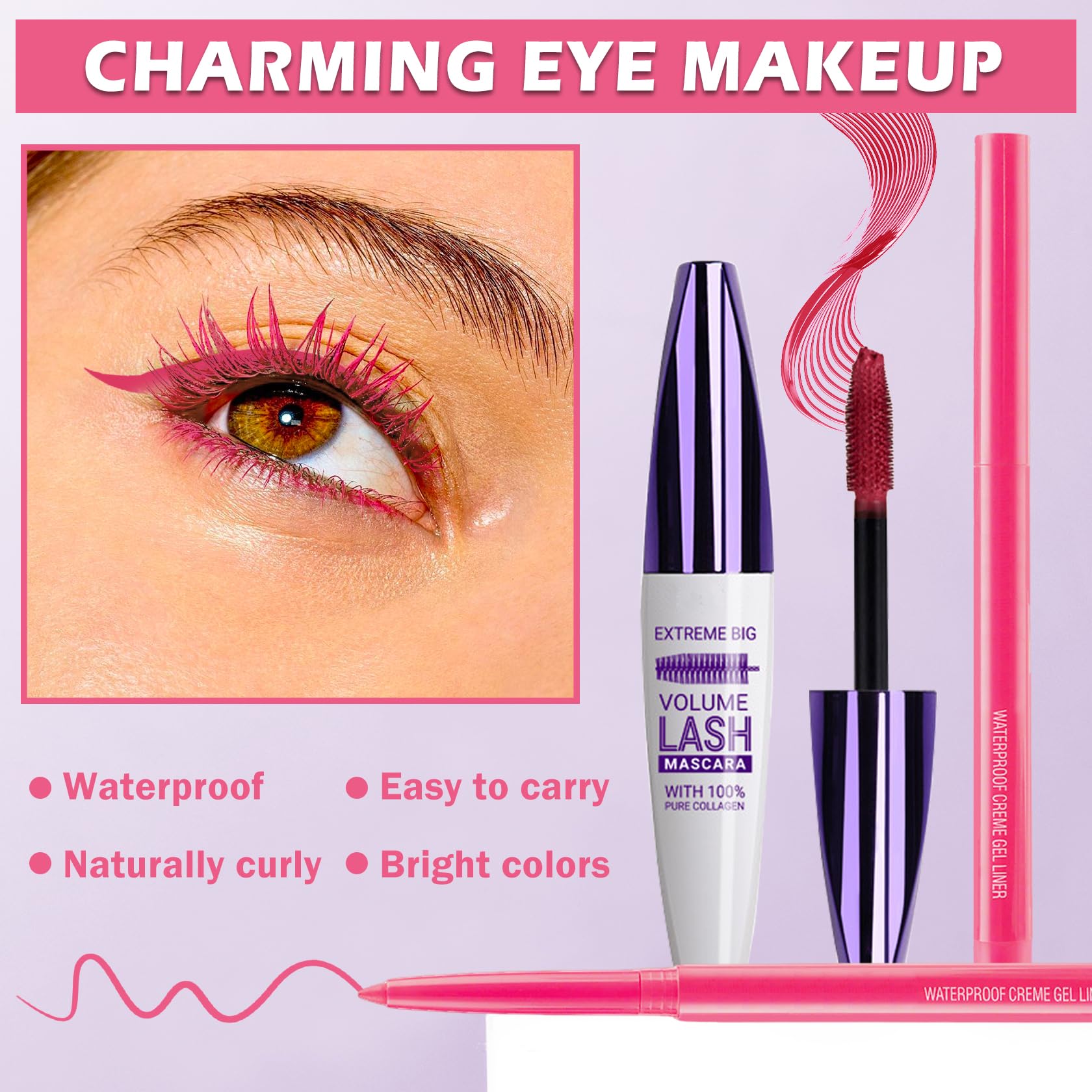 LZXLUKGIR lashes before and after showing increased length and fullness