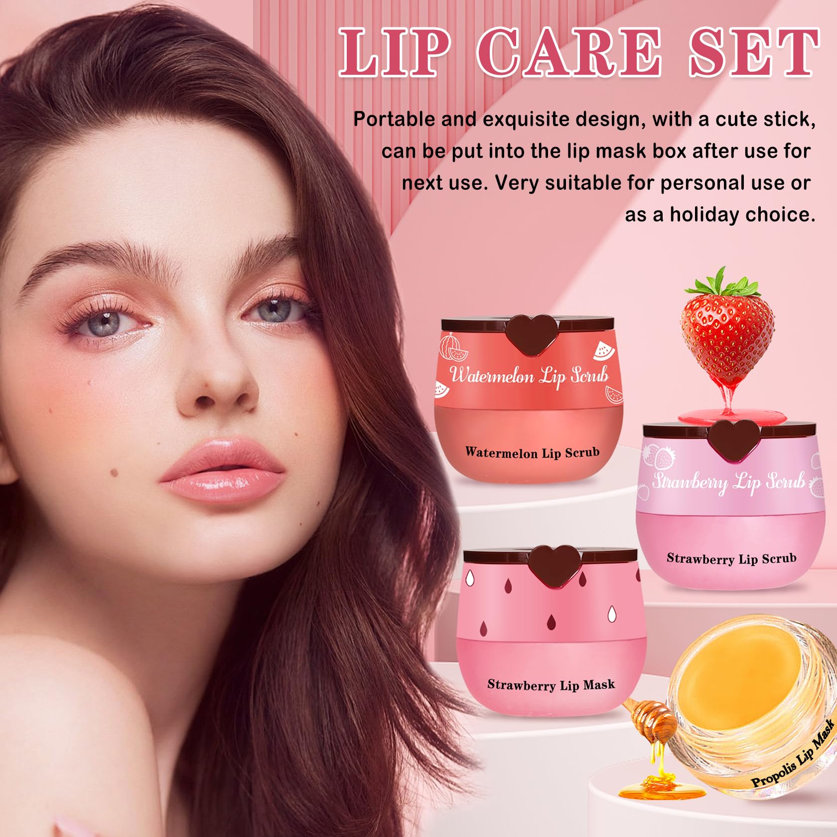LZXLUKGIR set staged on vanity showing simple daily lip-care routine