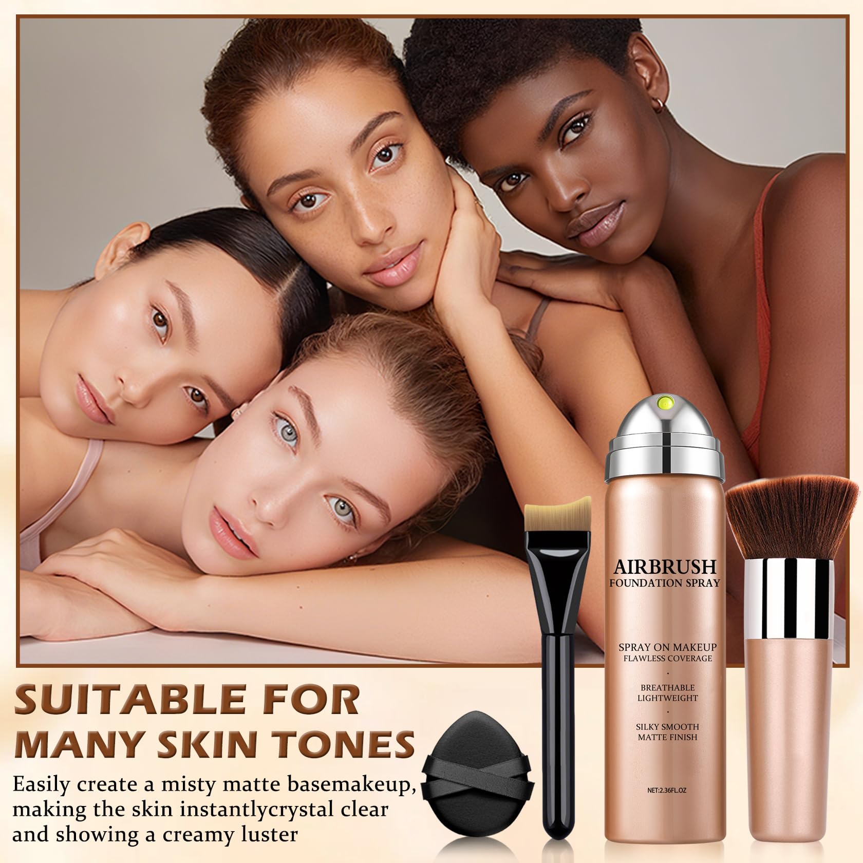 LZXLUKGIR lifestyle image of model wearing foundation for natural look