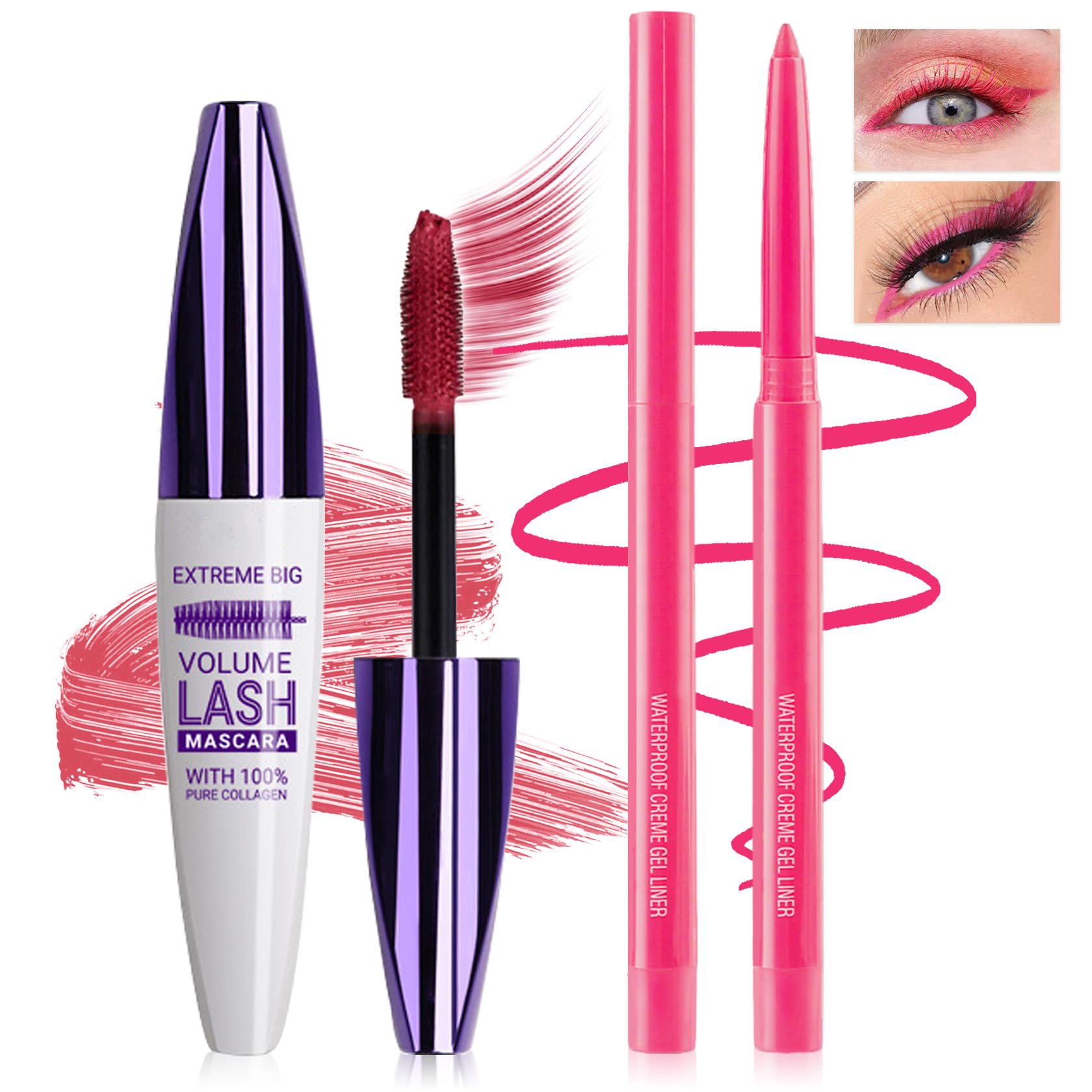 LZXLUKGIR lifestyle party eye look featuring bold pink accent and durability