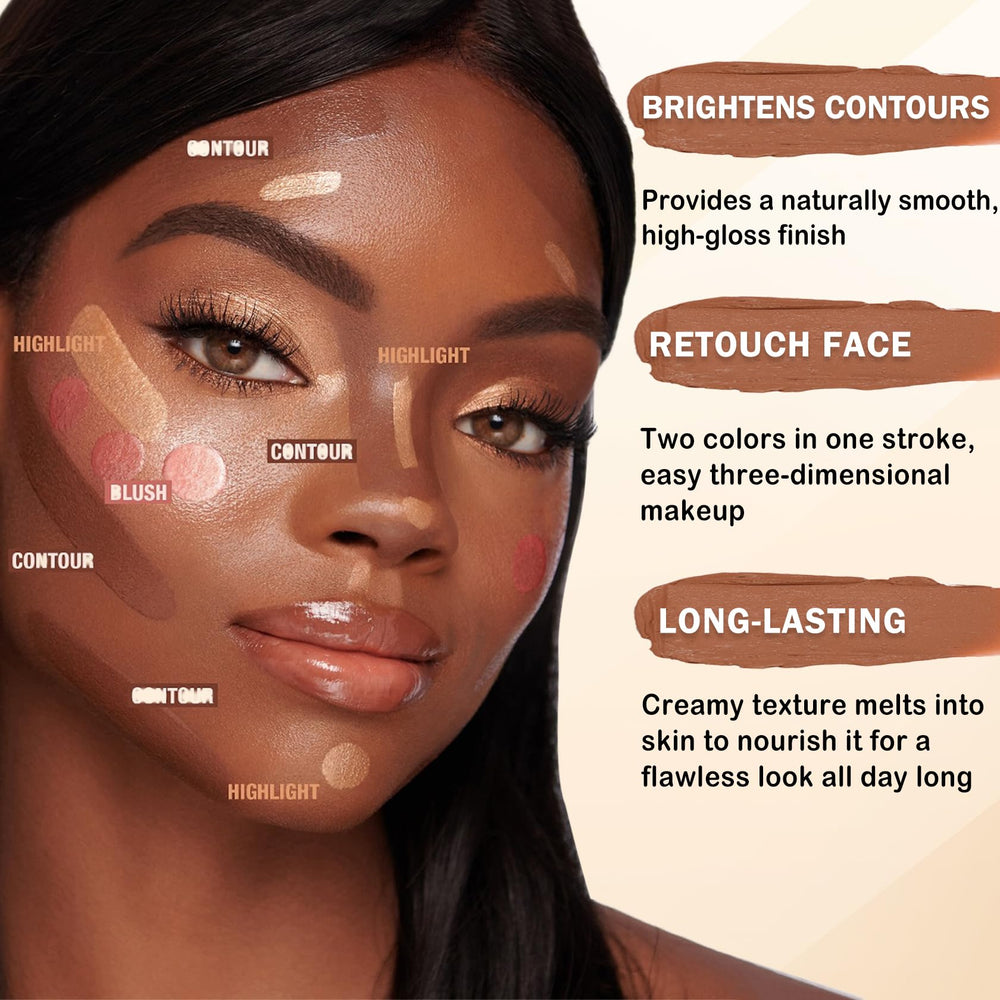 LZXLUKGIR model applying contour stick to cheek for natural-looking definition