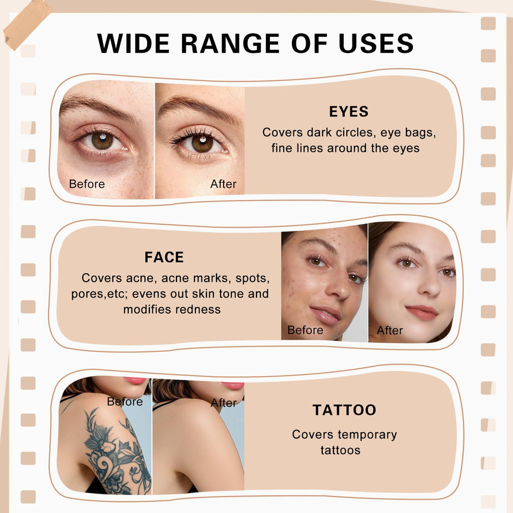 LZXLUKGIR application under eye demonstrating brightening and coverage benefit