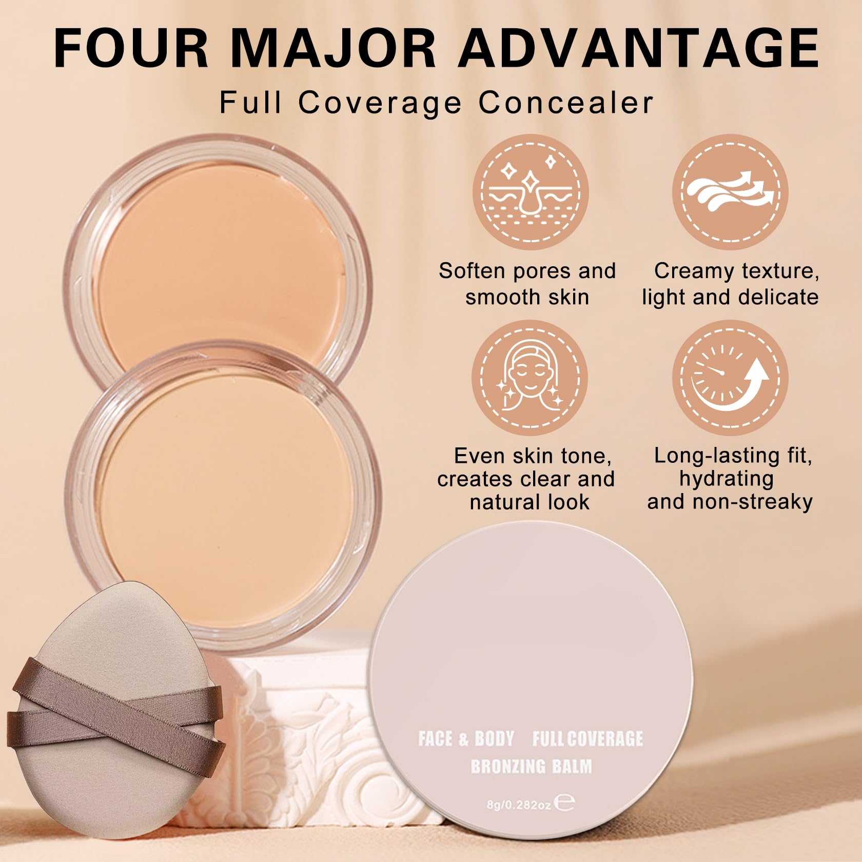 LZXLUKGIR concealer brush and sponge included for precise application benefit
