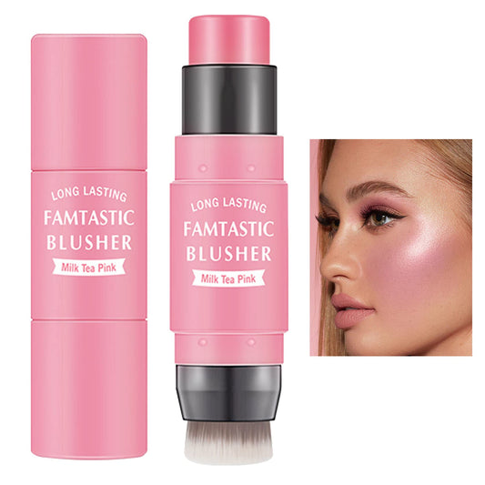 LZYLLS cream blush stick front view showing compact dual-ended design and portability