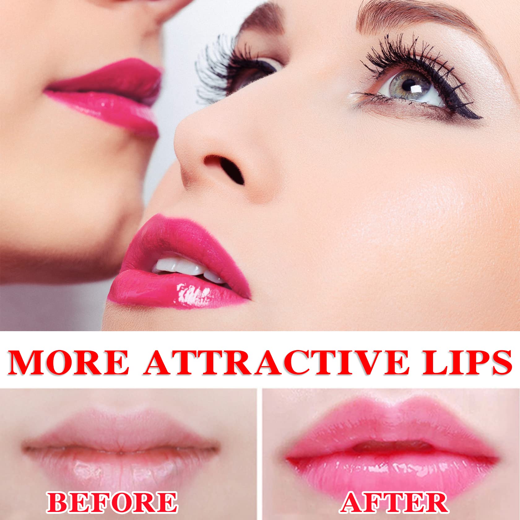 LZYLLS lip application before and after showing personalized color benefit