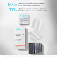 m-61 before and after texture comparison showing improved skin clarity