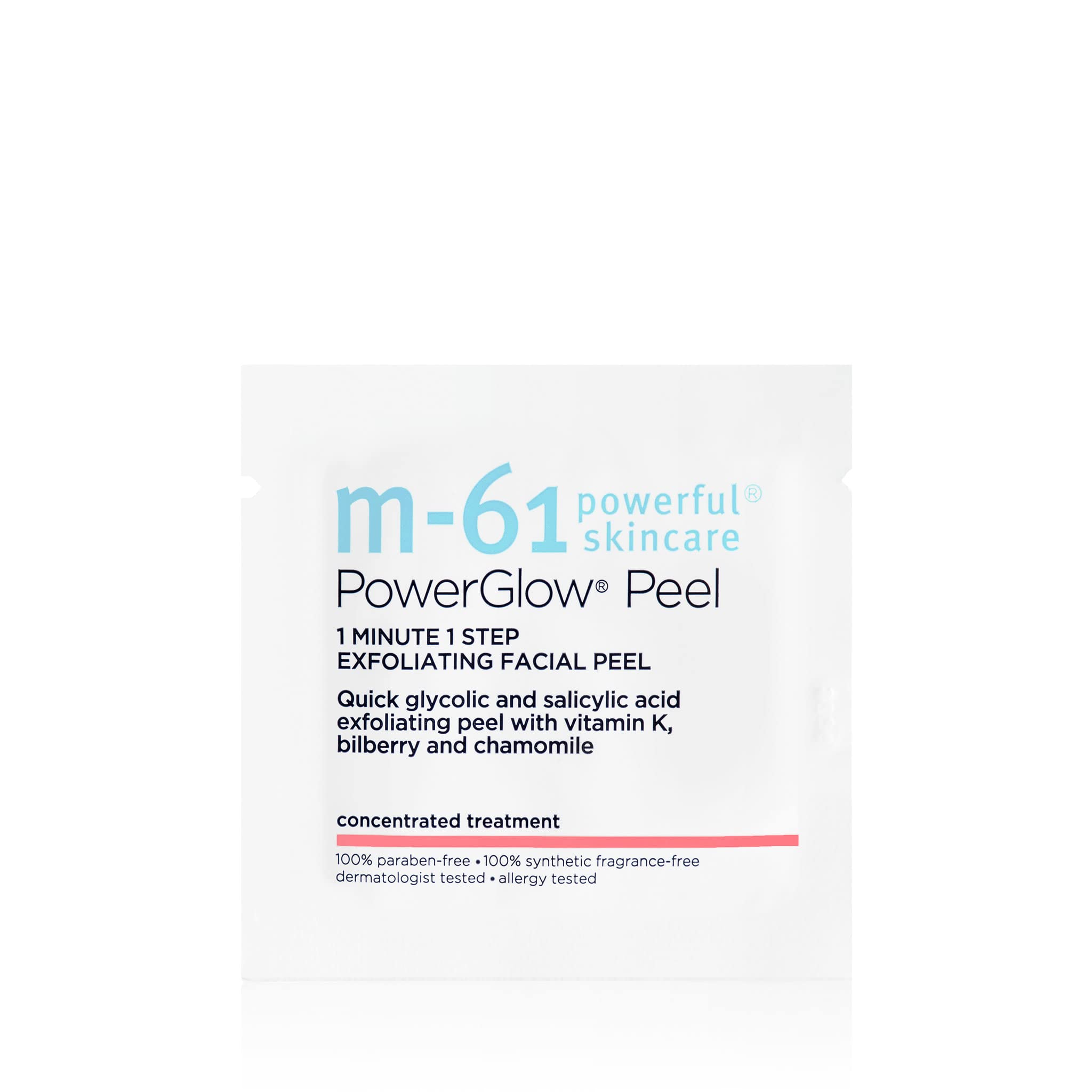 m-61 poweglow pack next to standard pharmacy bottle showing 60-treatment scale