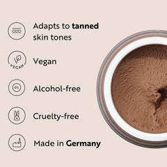 M. Asam mousse blended with fingers to show quick seamless finish