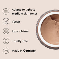 M. Asam swatch on arm demonstrating porcelain shade matching fair skin