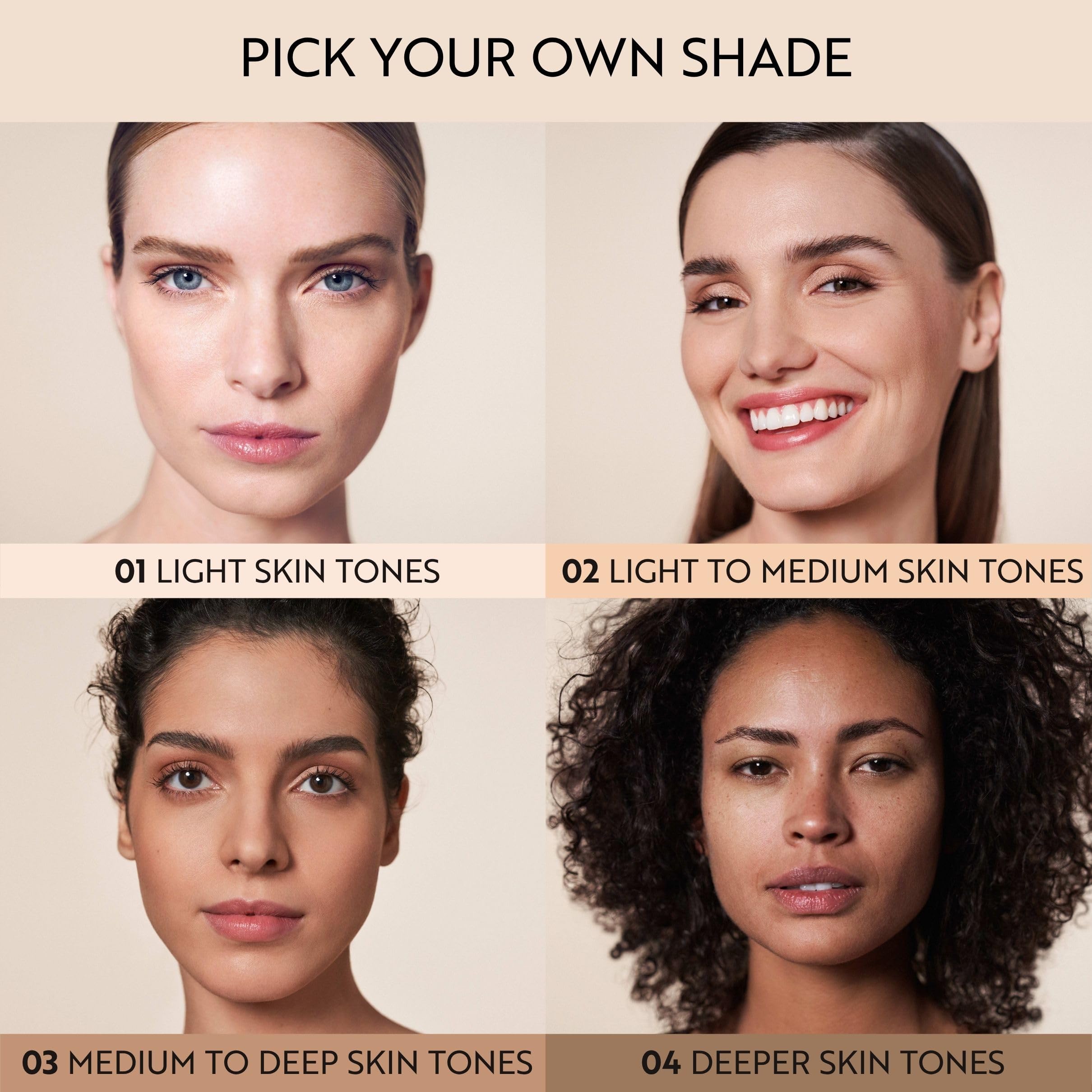M. Asam shade range display illustrating Summer Teint matching medium tones