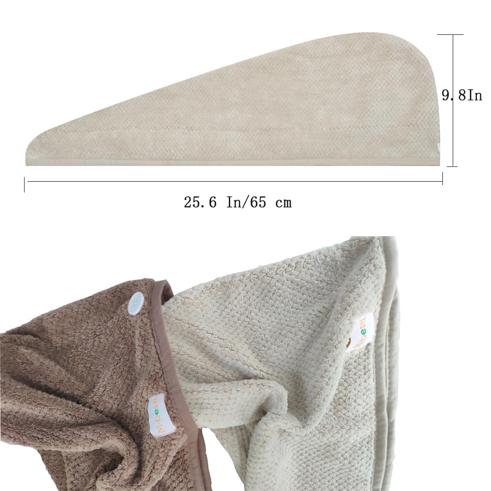M-bestl folded coffee and khaki towels stacked for travel-ready convenience